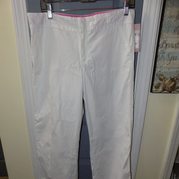 LILLY PULITZER CHRIS PANTS WHITE DRESSY WIDE LEG - Picture 1 of 3